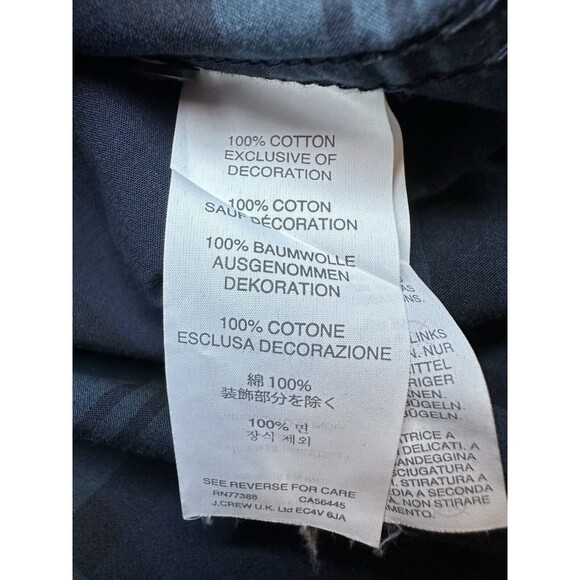 J. Crew Blue Green‎ Plaid Long Sleeve Shirt Beaded Pockets Women's SIZE 12 - Picture 8 of 11